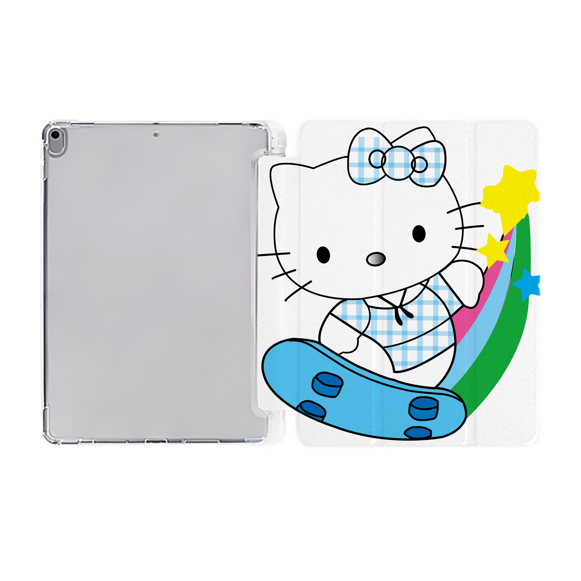 （画像用） Hello Kitty ハローキティ IPad ケース ペン収納付き 三つ折りスタンド PUレザー×シリコン 対応機種9.5/10.5/10.9インチ